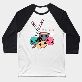 Cute Sushi Pattern Baseball T-Shirt